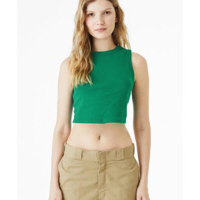 Ladies' Micro Rib Muscle Crop Tank Thumbnail