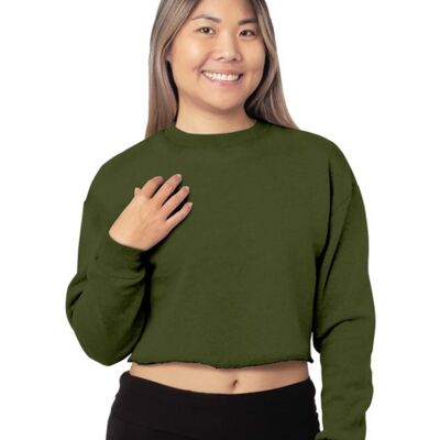 Ladies' USA Made Cropped Crewneck Sweatshirt Thumbnail
